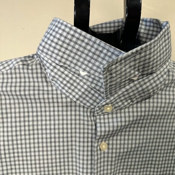 Goodfellow Co Mens Standard Fit Check Shirt Gray White Gingham Long Sleeve XXL - Picture 3 of 15